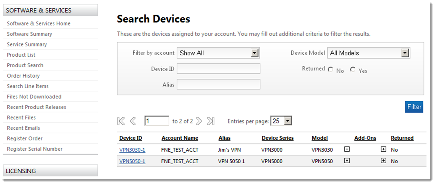 Viewing Device Details and History