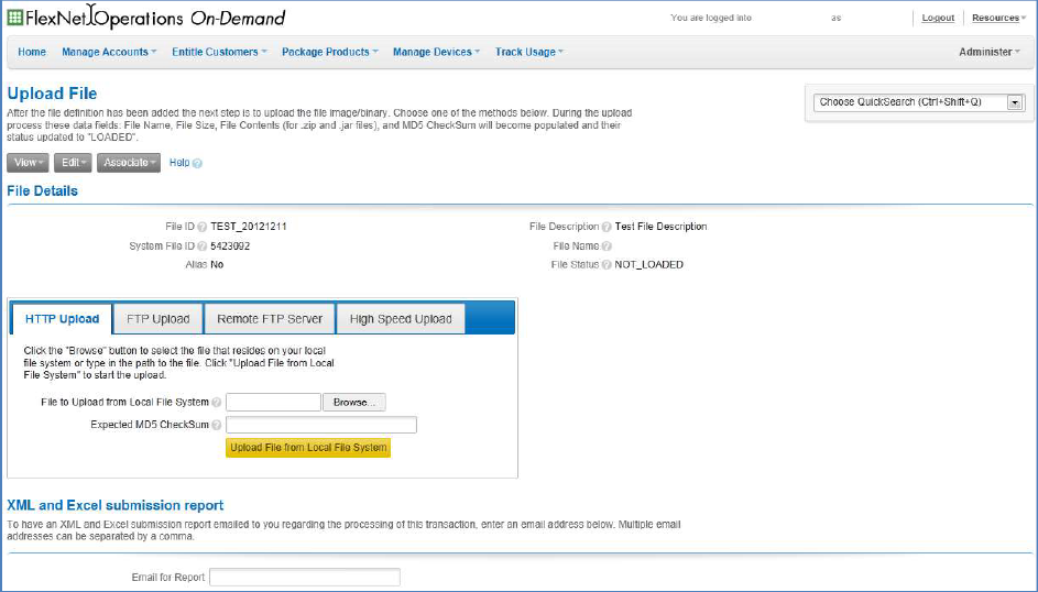 Upload File Page